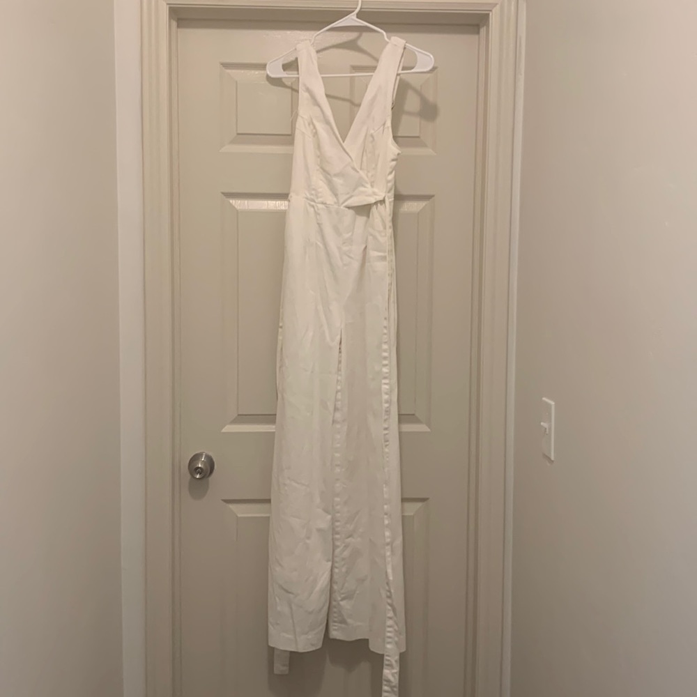 Anthropologie jumpsuit, white, size 2